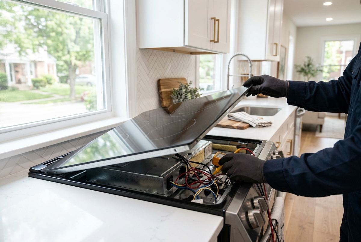 Cooktop Repair technician at work