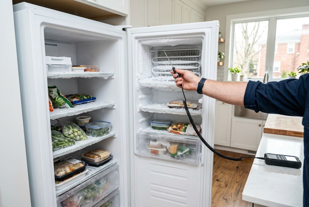 Freezer Repair technician at work