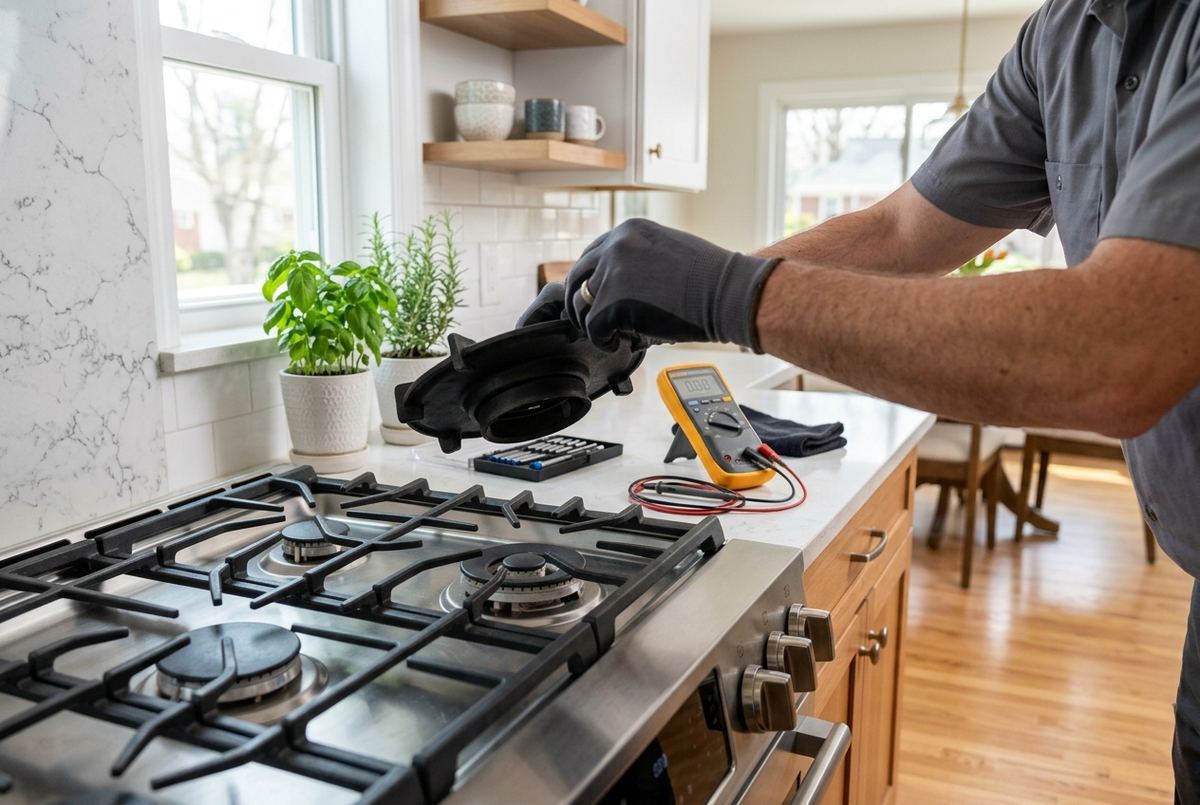 Stove & Range Repair technician at work
